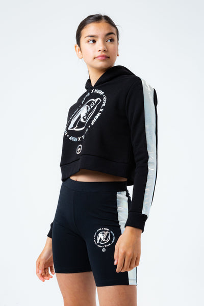 HYPE X NERF HOLO LOGO KIDS CROP PULLOVER HOODIE