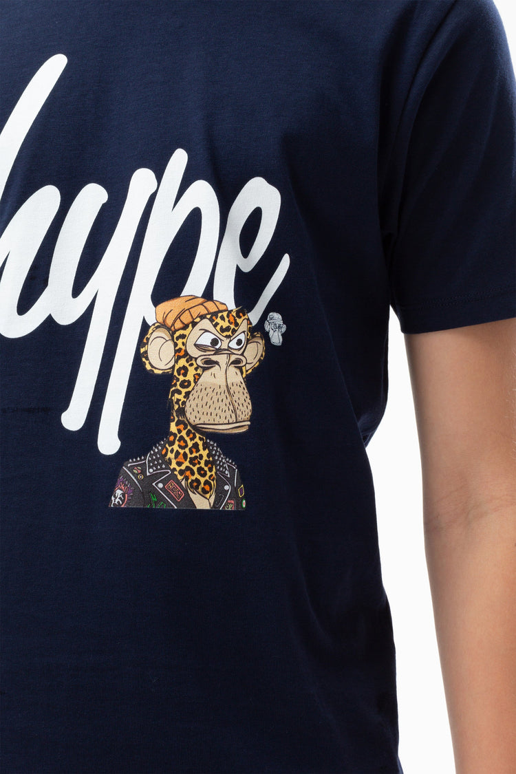 HYPE X ARMY OF APES KIDS NAVY SCRIPT T-SHIRT