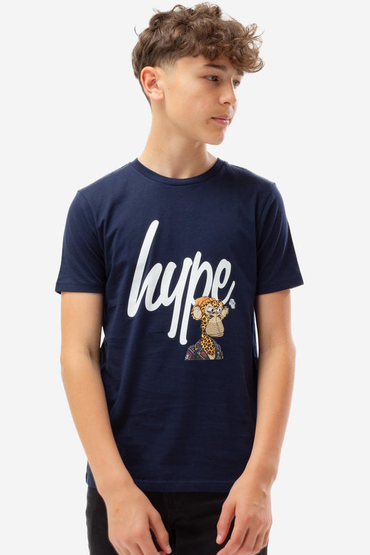 HYPE X ARMY OF APES KIDS NAVY SCRIPT T-SHIRT
