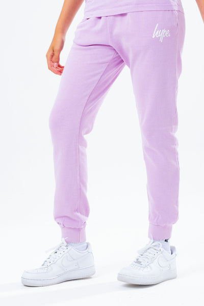 HYPE WASHED LILAC SCRIBBLE LOGO KIDS JOGGERS